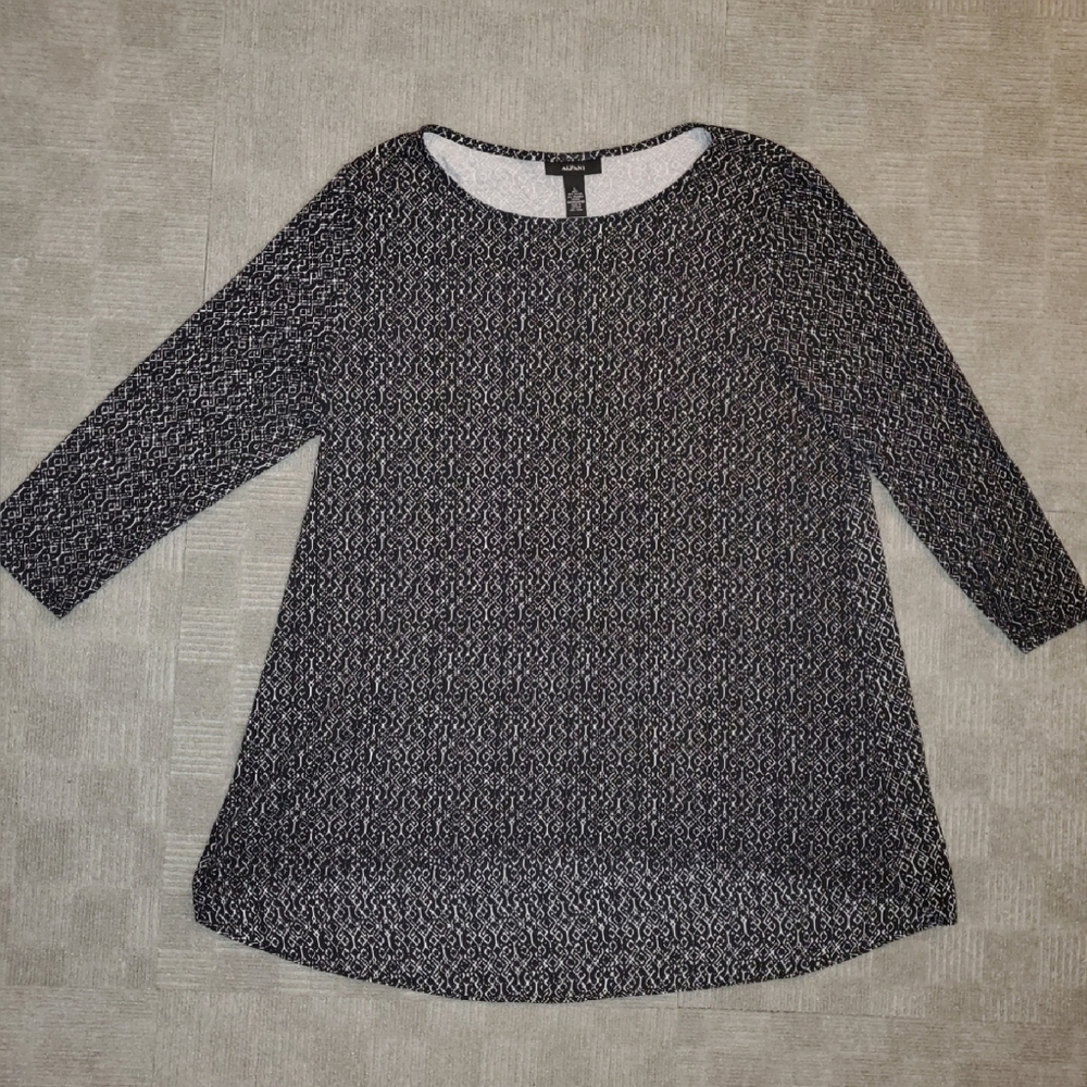 Alfani Mixed Media Printed Top